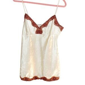 Y2K Lace Trim Cami Beaded